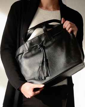 Handmade Genuine Leather Handbag Tote Bag Shopper Bag Shoulder Bag Purse For Women Easy-to-carry handbag