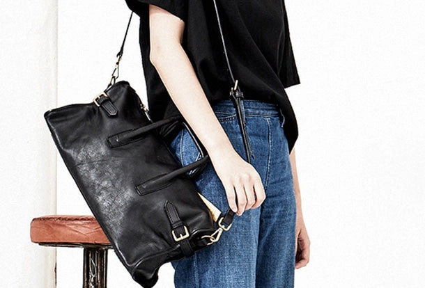 travel mode Compact Form Handmade Genuine Leather Large Handbag Shopper Bag Crossbody Bag Shoulder Bag Purse For Women