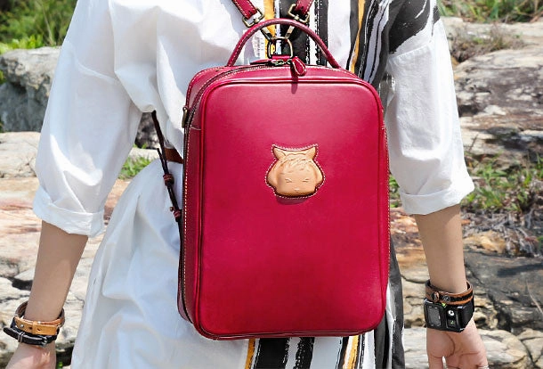 Handmade handbag backpack purse leather crossbody bag purse shoulder bag for women Street Look Travel Lifestyle