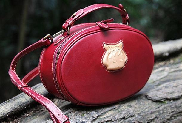 Handmade handbag oval purse leather crossbody bag purse shoulder bag for women Casual Look Handmade Craft