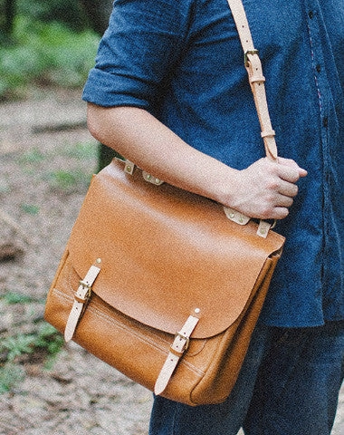 Handmade Leather backpack bag shoulder bag black brown for unisex leather messenger bag Smart Storage Sustainable Choice