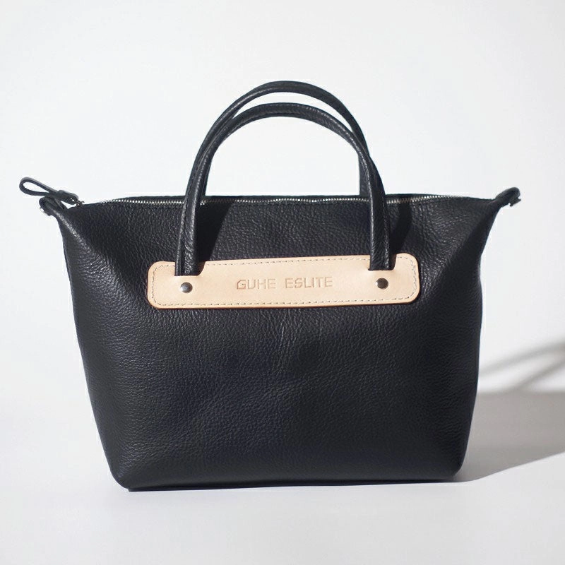 Formal event clutch Handmade Leather Black Womens Handbag Fashion Shoulder Bag for Women