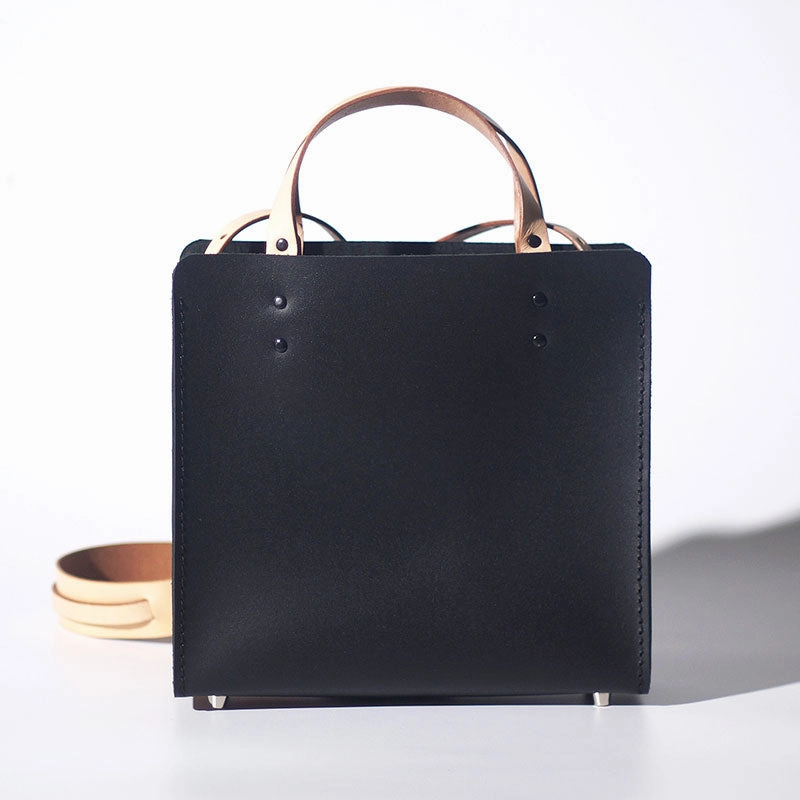 Handmade Leather Black Womens Tote Purses Handbag Tote Bag for Women Comfort Design