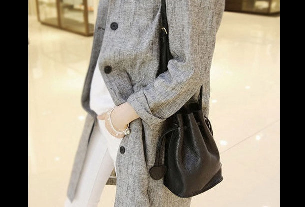 Neutral Everyday Design Elegant City Fashion Handmade Leather bucket bag shoulder bag blue purple for women leather crossbody bag