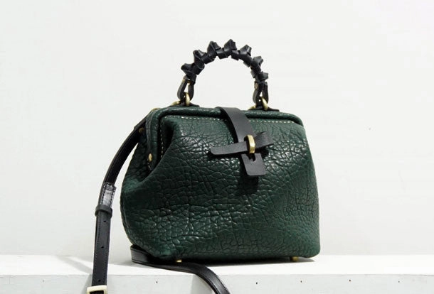 Textured fabric tote vintage charm Handmade Leather crossbodybag handbag shoulder bag for women leather bag