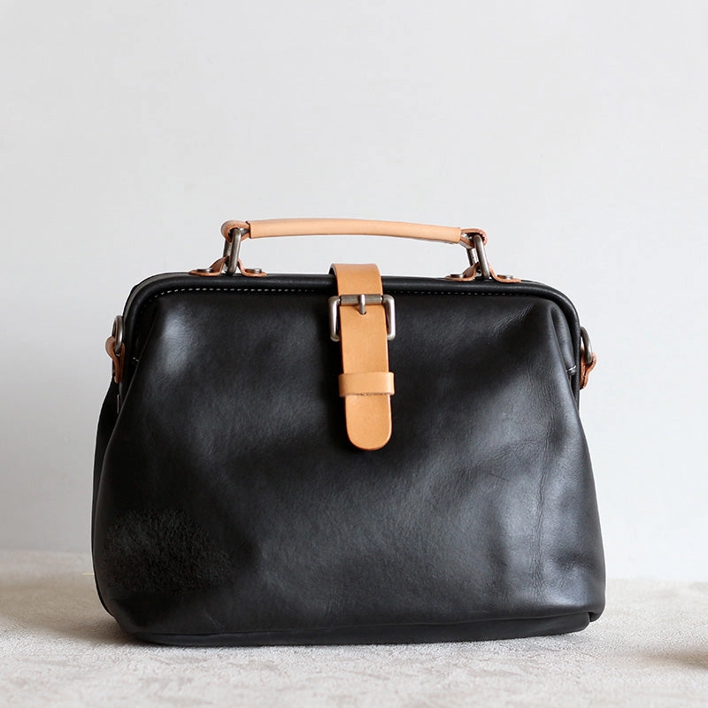 Secure Zipper Handmade Leather doctor bags for women leather shoulder doctor bag crossbody bag