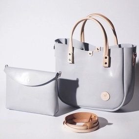 Handmade Leather Gray Womens Handbag Cute Shopper Purse for Women Compact accessory Bold statement purse