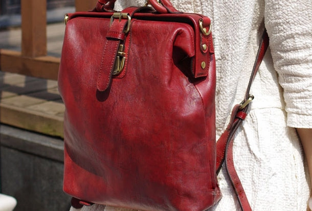 Handmade Leather Handbag Backpack Bag Crossbody Bag Shoulder Bag Purse For Women Outdoor Everyday