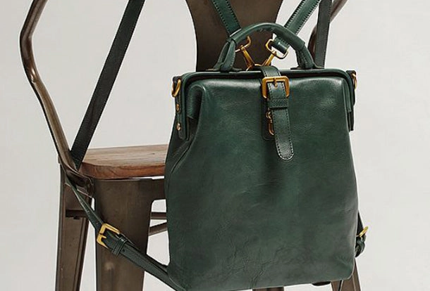 Handmade Leather Handbag Backpack Bag Crossbody Bag Shoulder Bag Purse For Women Compact Fit