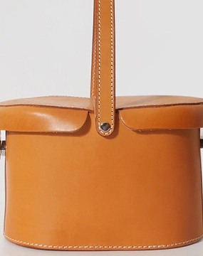 Classic Versatile Piece Handmade Leather handbag bucket bag Camel for women leather shopper bag