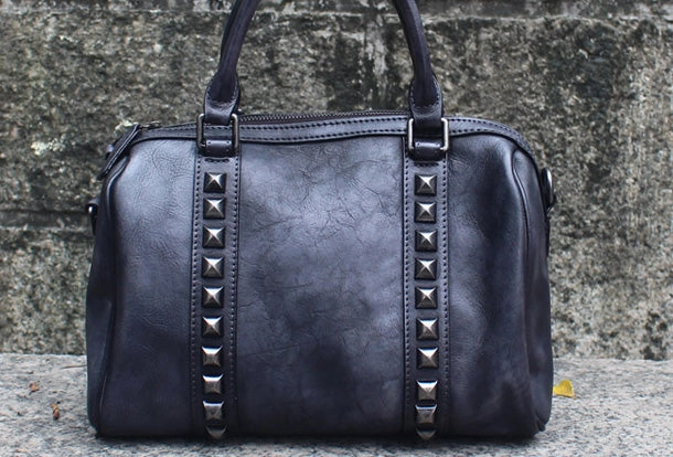 Chic Touch Handmade Leather Handbag Doctor Bag Purse Crossbody Shoulder Bag for Girl Women Lady