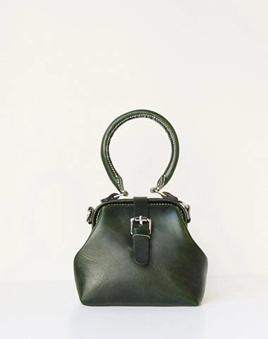 Handmade leather handbag Green doctor bag shoulder bag cossbody bag purse women Urban Daily Quality Design