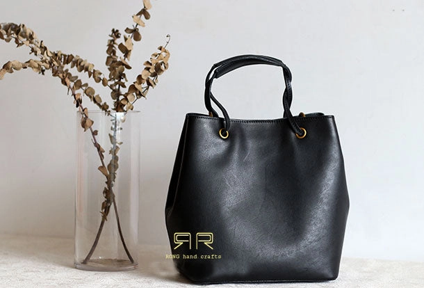 soft elegance Fashion Forward Handmade Leather handbag purse bucket bag for women shopper bag leather shoulder bag