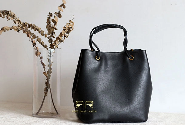 Handmade Leather handbag purse bucket bag for women shopper bag leather shoulder bag Modern Look Lightweight accessory