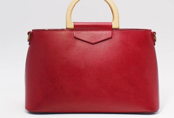 Smooth Edge Functional Storage Handmade Leather Handbag Purse Crossbody Shoulder Bag for Girl Women Lady