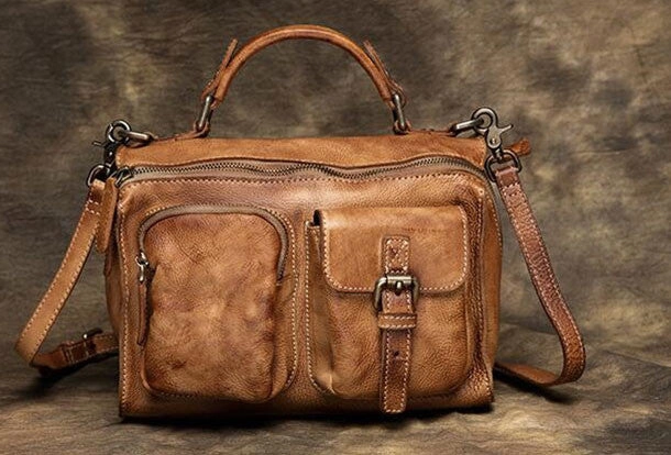 Work Essential Trendy Outfit Handmade Leather handbag purse shoulder bag for women leather shopper bag