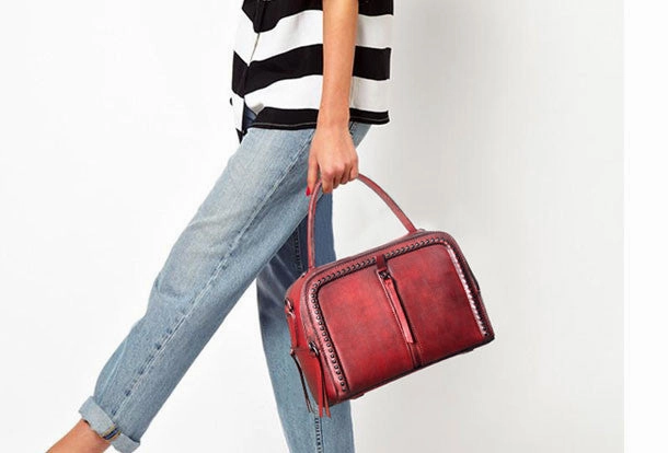 Eco Friendly Handmade Leather handbag purse shoulder bag for women leather shopper bag