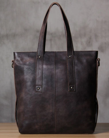 Functional Style Lightweight Carry Handmade Leather handbag purse tote shoulder bag for women leather shopper bag