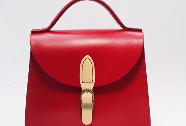 Office Ready Handmade Leather Handbag Round Bag Purse Crossbody Shoulder Bag for Girl Women Lady