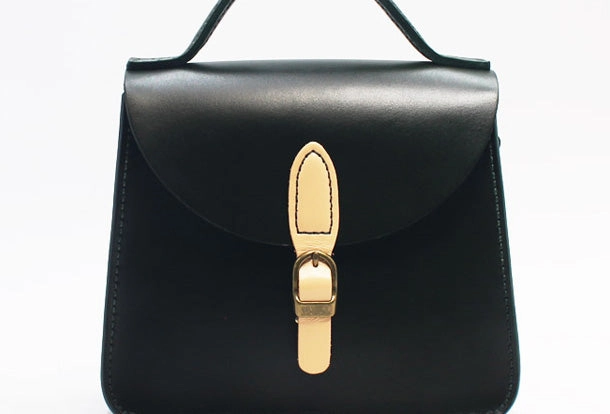 Trendy Look Structured Design Handmade Leather Handbag Round Bag Purse Crossbody Shoulder Bag for Girl Women Lady