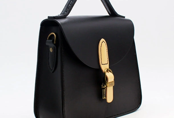 Roomy duffel-style carry Elegant Texture Handmade Leather Handbag Round Bag Purse Crossbody Shoulder Bag for Girl Women Lady