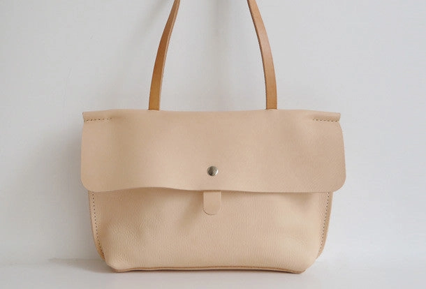 Handmade Leather handbag shoulder bag beige for women leather shoulder bag Chic Design