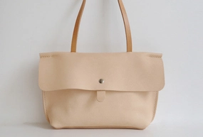 Stylish Accessory Compact Structure Handmade Leather handbag shoulder bag beige for women leather shoulder bag