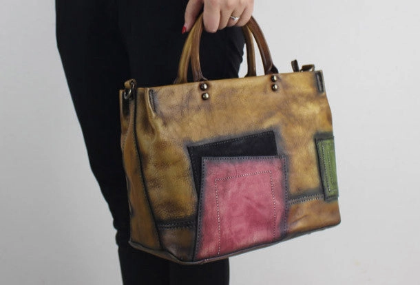 Easy Storage Urban Traveler Handmade Leather handbag shoulder bag for women leather shopper bag