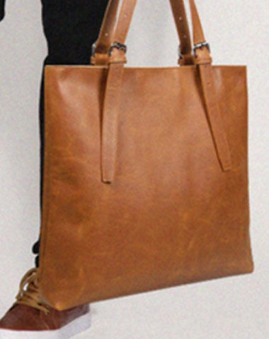 Handmade Leather handbag shoulder bag large tote for women leather shopper bag Outdoor Picnic