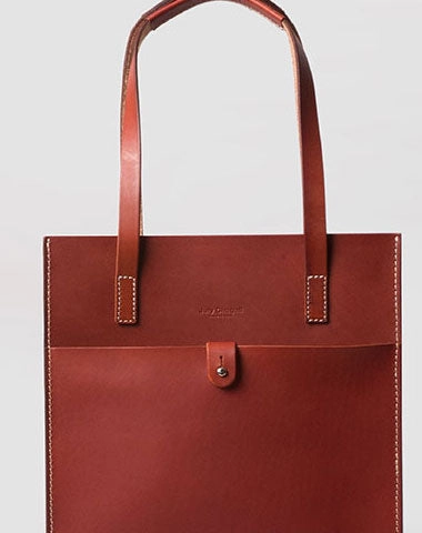 Casual Utility Handmade Leather handbag shoulder tote bag red for women leather shopper bag