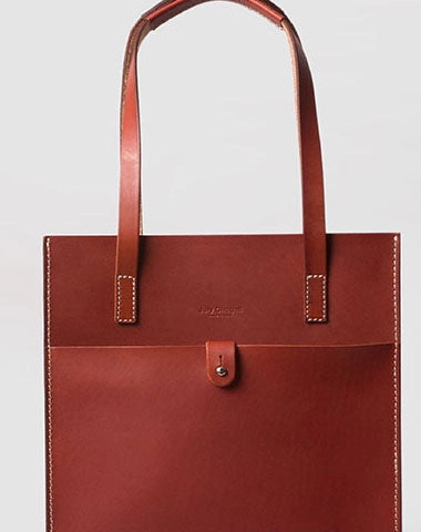 Handmade Leather handbag shoulder tote bag red for women leather shopper bag Simple Choice Modern Everyday