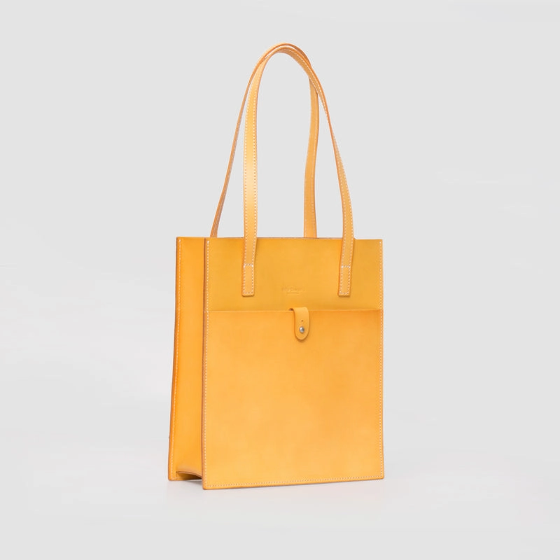 Signature Craft Bold Spirit Handmade Leather handbag shoulder tote bag yellow red brown for women leather shopper bag