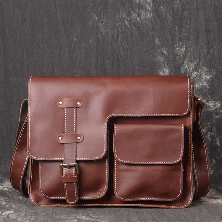 Sustainable Choice Adjustable Strap Handmade leather men messenger large vintage shoulder bag for men