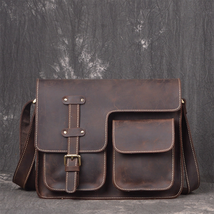 Practical Travel Flexible Design Handmade leather men messenger large vintage shoulder bag for men