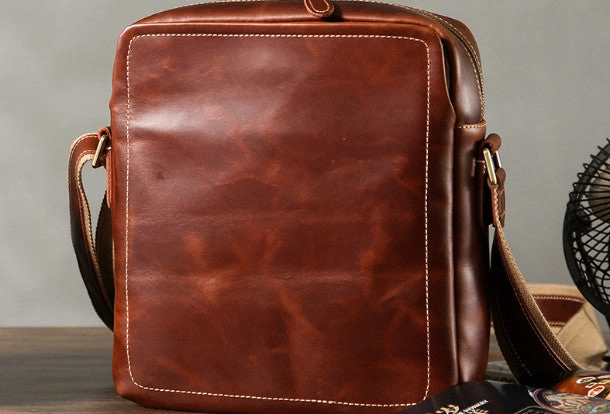 Functional Piece Practical Functionality Handmade leather men messenger large vintage shoulder laptop bag vintage bag