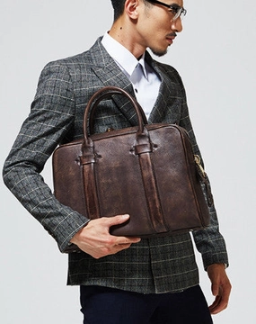 Handmade leather men messenger large vintage shoulder laptop bag vintage bag Simple Form