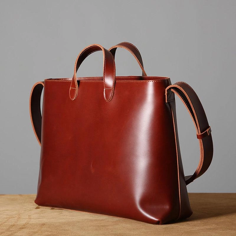 Handmade Leather Mens Cool Handbag Tote Shoulder Bag Work Bag Laptop Bag for Men Casual Lifestyle Modern Touch