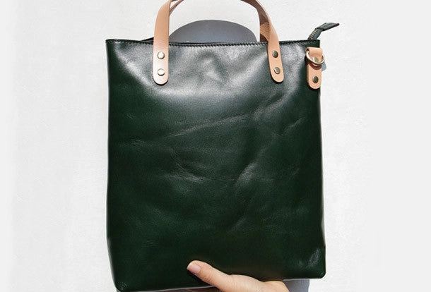 Handmade Leather tote bag shopper bag for women leather shoulder bag handbag Daily Comfort Simple Aesthetic