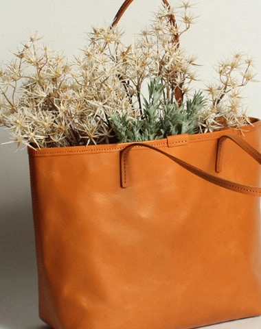 Street Outfit Handmade Leather Tote Purse Bucket Bag Handbag Shoulder Bag Large for Women Leather Shopper Bag