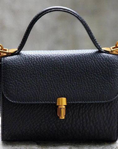 Design Vision Functional Detail Handmade Leather Vintage Mens Black Handbag Shoulder Bag for women