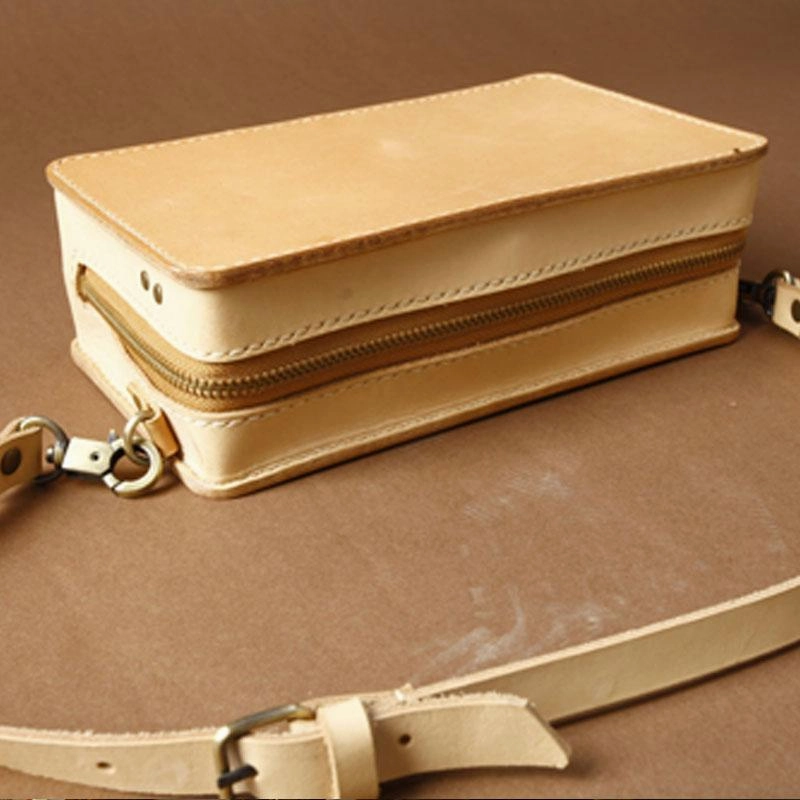 Everyday Comfort Minimalist Organizer Handmade Small Leather Mens Messenger Bag BOX Shoulder Bag for Men