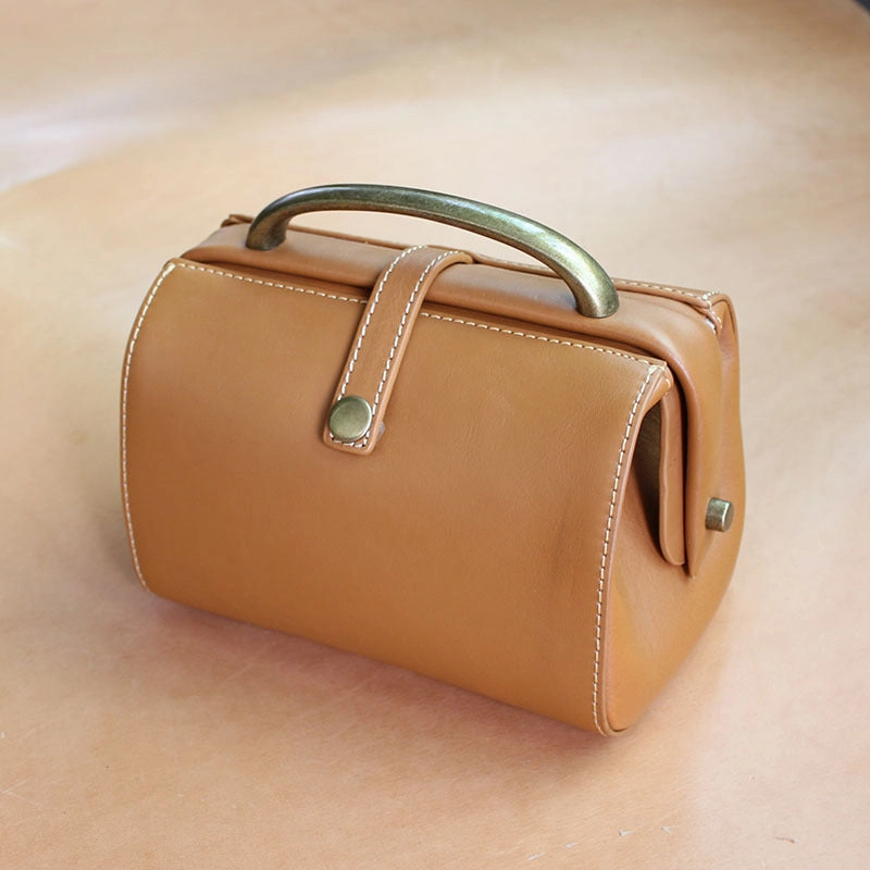 Chic Weekend Handmade Womens Blue Leather Mini Doctor Handbags Shoulder Purses Black Doctor Purses for Women