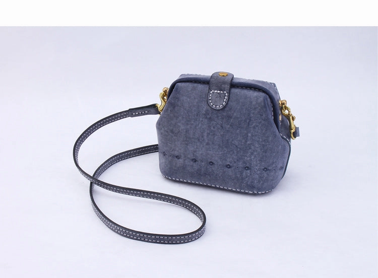 Handmade Womens Blue Leather Small doctor Purse shoulder doctor bags for women Casual Look Urban Accessory