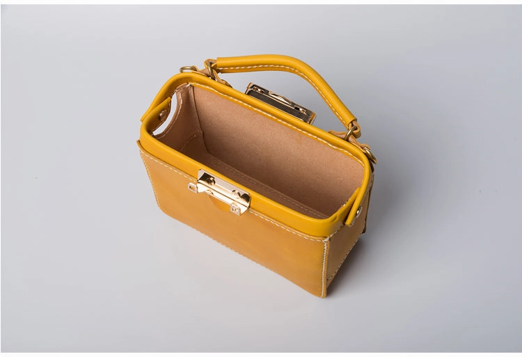 Handmade Womens Coffee Leather Doctor Handbag Purse Small Side Bag Doctor Bags for Women Metal Detail