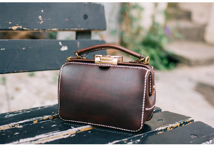 Comfortable carry-all Handmade Womens Leather Doctor Handbag Purse Small Side Bag Doctor Bags for Women