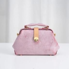 Outdoor Picnic Handmade Womens Vintage Small Green Leather Doctor Handbag Side Purse Doctor Purse for Women