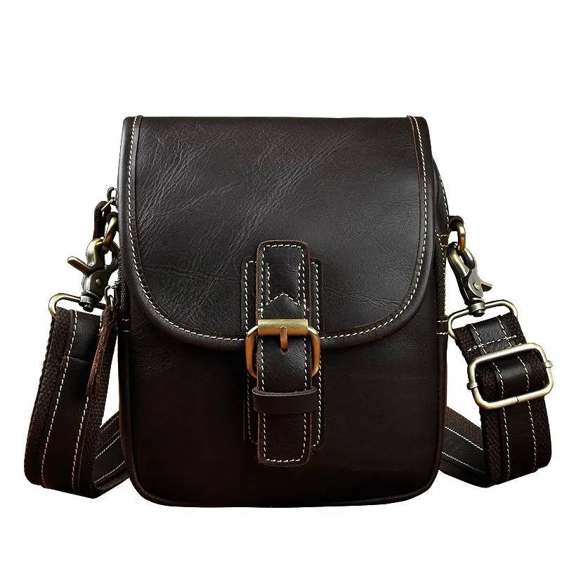 premium design Cool Mens Leather Side Bag Belt Pouch Holster Belt Case Waist Pouch for Men