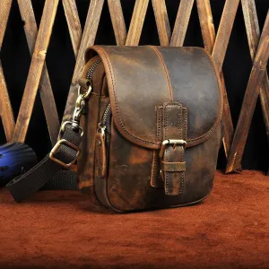 Cool Mens Leather Side Bag Belt Pouch Holster Belt Case Waist Pouch for Men Versatile Design