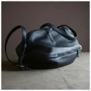 Refined Feature Fashion Form Womens Leather Barrel Shoulder Purse Womens Gray Bucket Leather Handbag Shoulder Bag for Ladies