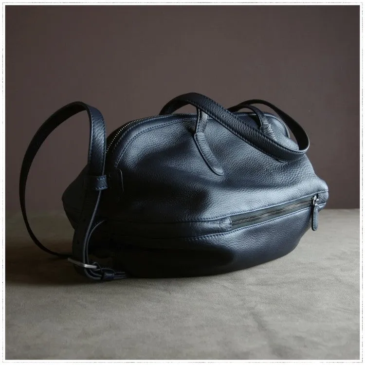 Stylish Organizer Daily Carry Solution Womens Leather Barrel Shoulder Purse Womens Gray Bucket Leather Handbag Shoulder Bag for Ladies